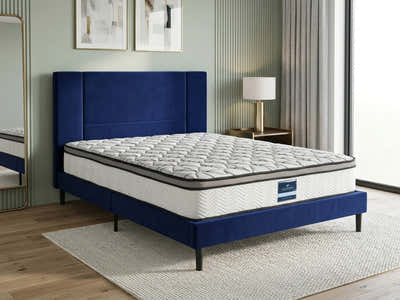 Aubrey Velvet Bed Frame & GEL30 Mattress - Queen