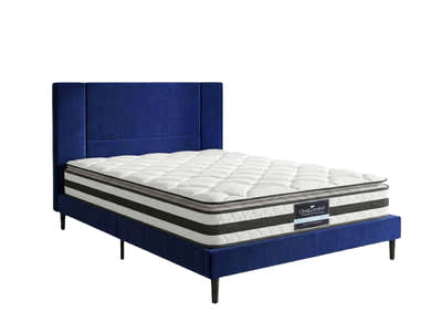 Aubrey Velvet Bed Frame & Bon21 Mattress - Queen