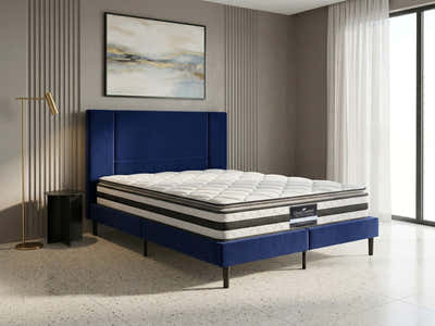 Aubrey Velvet Bed Frame & Bon21 Mattress - Queen