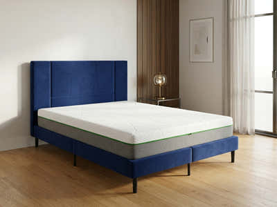 Aubrey Velvet Bed Frame & 3 Way Mattress - Queen