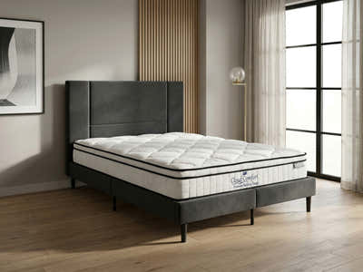 Aubrey Velvet Bed Frame & Boucle22 Mattress - Double
