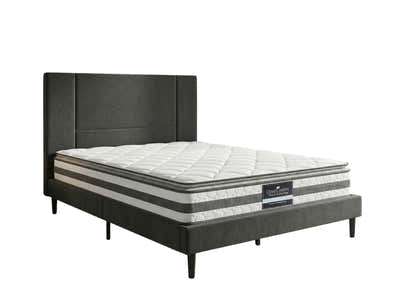 Aubrey Velvet Bed Frame & Bon21 Mattress - Double