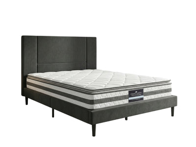 Aubrey Velvet Bed Frame & Bon21 Mattress - Double