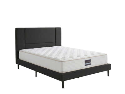 Aubrey Velvet Bed Frame & PIL20 Mattress with Pillows - Double