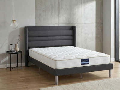 Blanche Linen Bed Frame & PIL20 Mattress with Pillows - Double