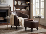 Daxton Tub Chair with Ottoman PU - Dark Brown