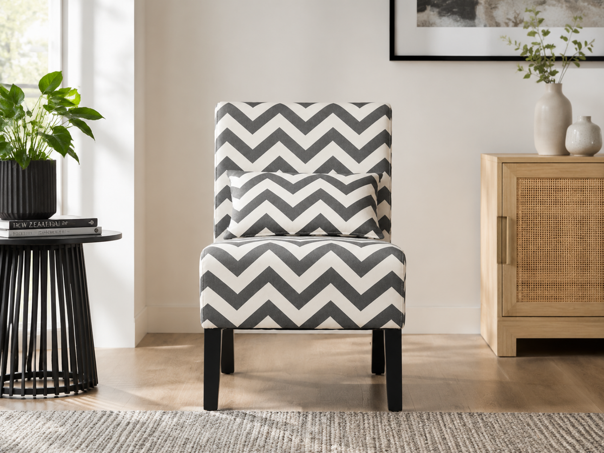 Percy Accent Chair - Black & White