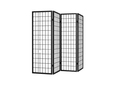 4-Panel Room Divider E P1 - Black