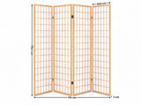 4-Panel Room Divider E P1 - Natural Wood