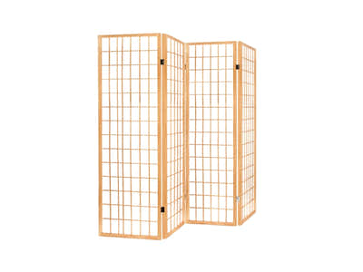 4-Panel Room Divider E P1 - Natural Wood