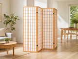 4-Panel Room Divider E P1 - Natural Wood