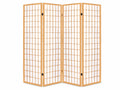 4-Panel Room Divider E P1 - Natural Wood