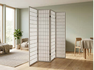 4-Panel Room Divider E P1 - White