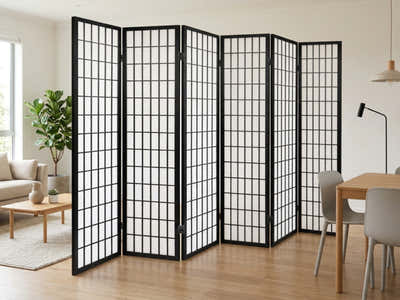 6-Panel Room Divider E P1 - Black