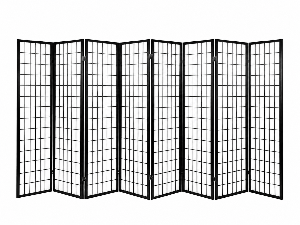 8-Panel Room Divider E P1 - Black