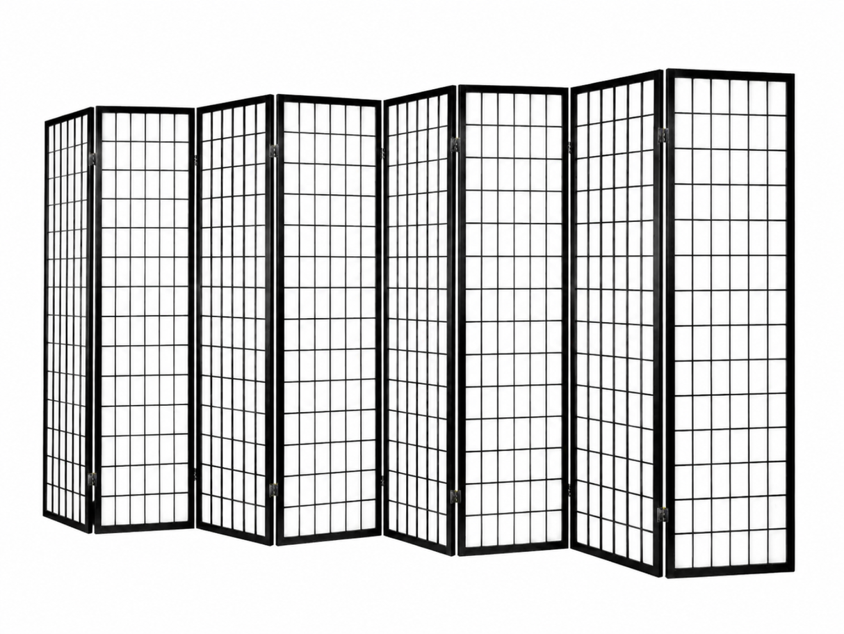 8-Panel Room Divider E P1 - Black