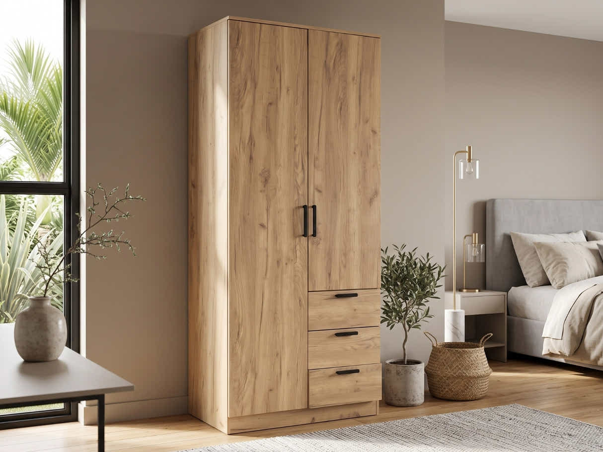 Upgraded Kane 2-Door Wardrobe With Drawers