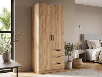 Upgraded Kane 2-Door Wardrobe With Drawers