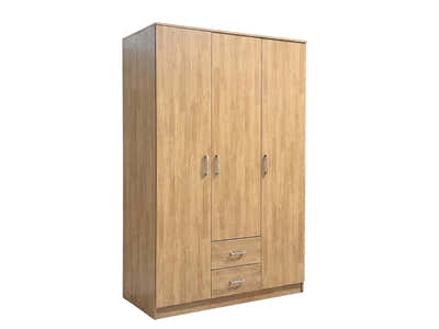 Upgraded Evander 3-Door Wardrobe With Drawers