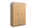 Upgraded Evander 3-Door Wardrobe With Drawers