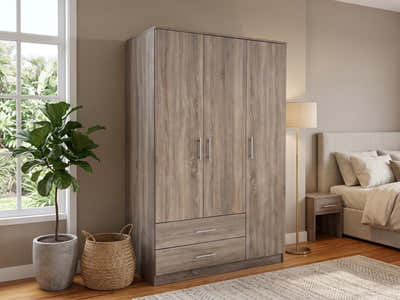 Upgraded Alada 3-Door Wardrobe With Drawers