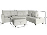 Vega Sectional Sofa with Ottoman Linen - Beige