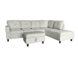 Vega Sectional Sofa with Ottoman Linen - Beige