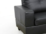 Vega Sectional Sofa with Ottoman PU - Black