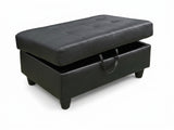 Vega Sectional Sofa with Ottoman PU - Black