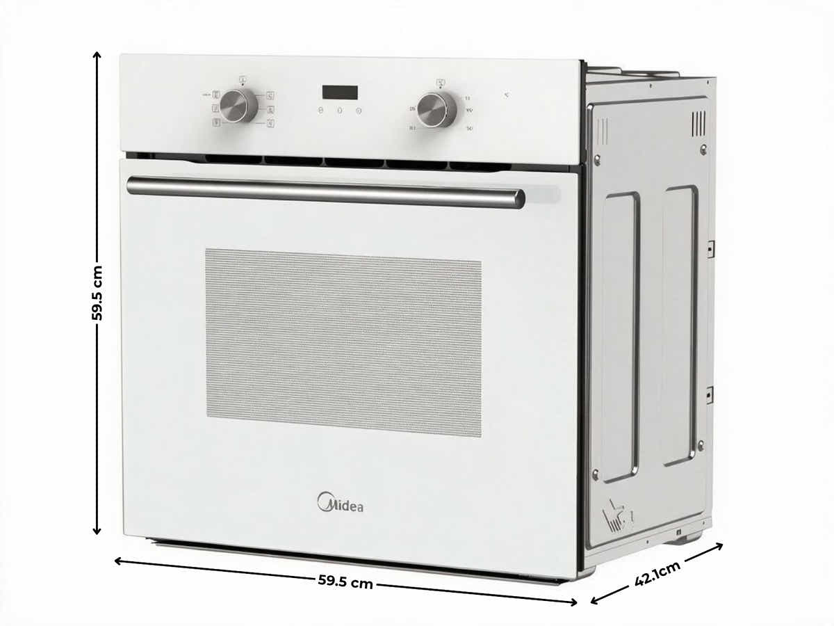 T Midea 6 Function Oven White glass