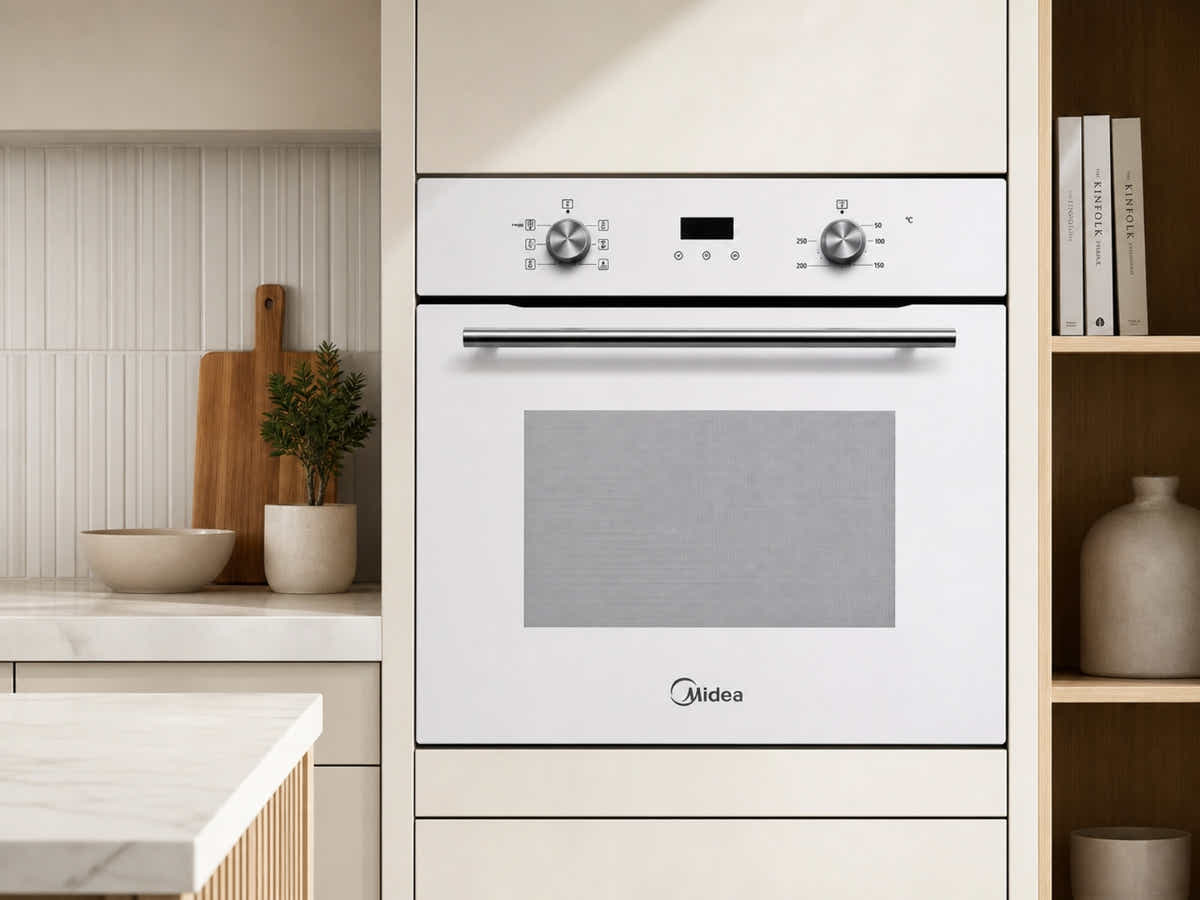 T Midea 6 Function Oven White glass