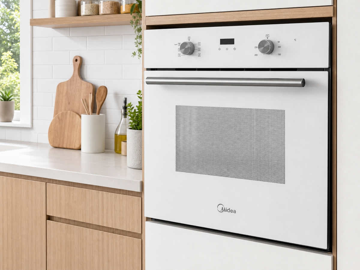 T Midea 6 Function Oven White glass