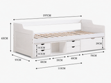 Herb Daybed with Drawers - White