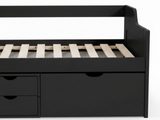 Herb Daybed with Drawers - Black