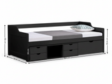 Herb Daybed with Drawers - Black