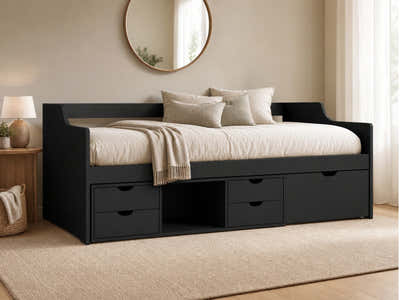 Herb Daybed with Drawers - Black