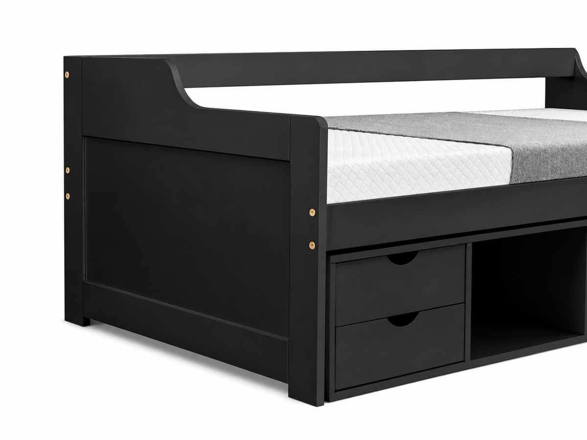 Herb Daybed with Drawers - Black