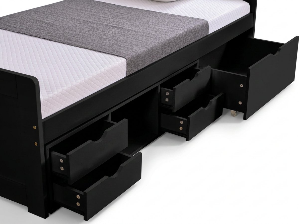 Herb Daybed with Drawers - Black