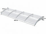 Grey Frame Window Awning 150cm x 400cm