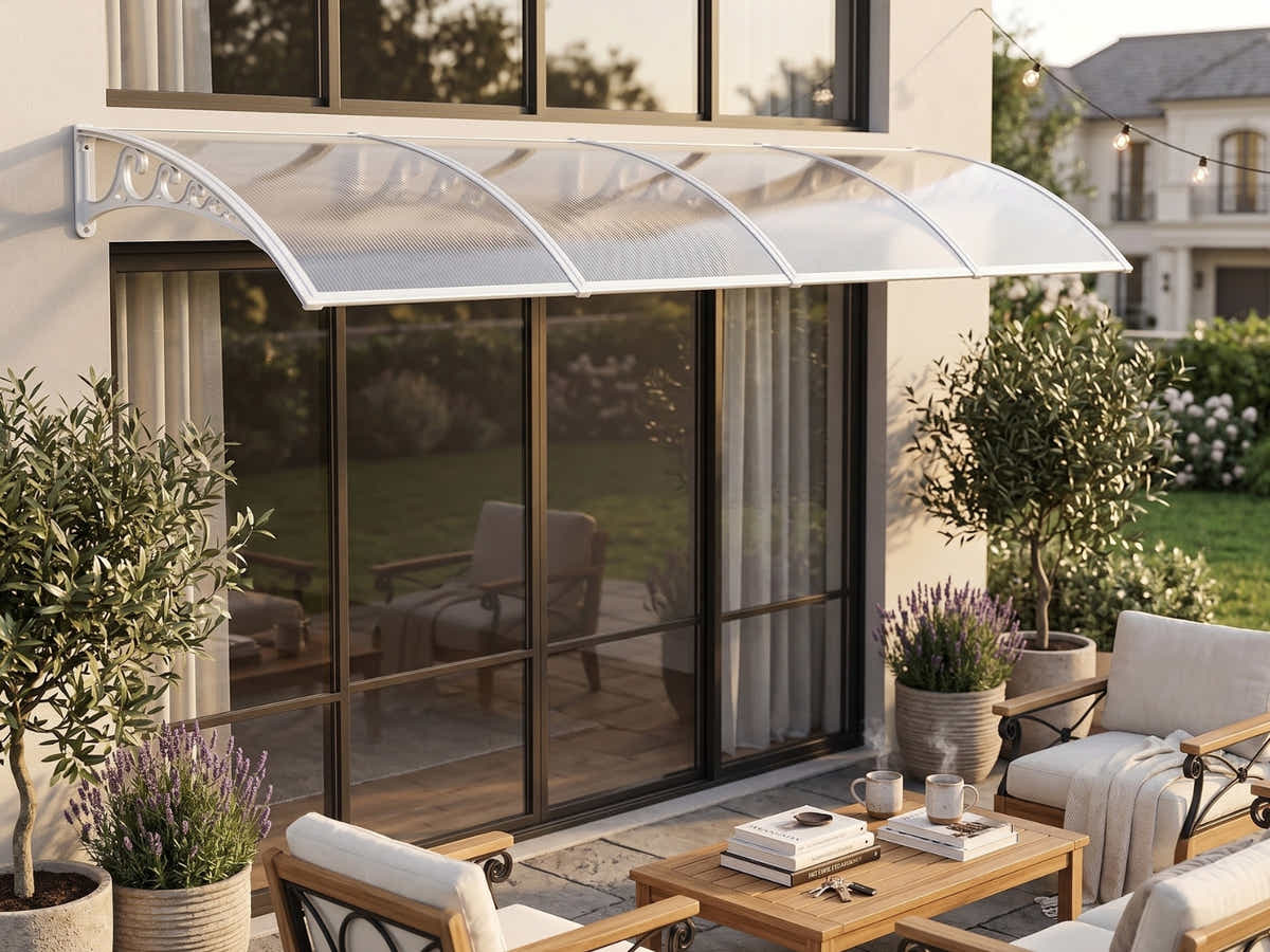 Grey Frame Window Awning 150cm x 400cm