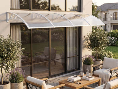 Grey Frame Window Awning 150cm x 400cm