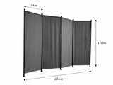 Fabric Room Divider 220x170cm - Grey