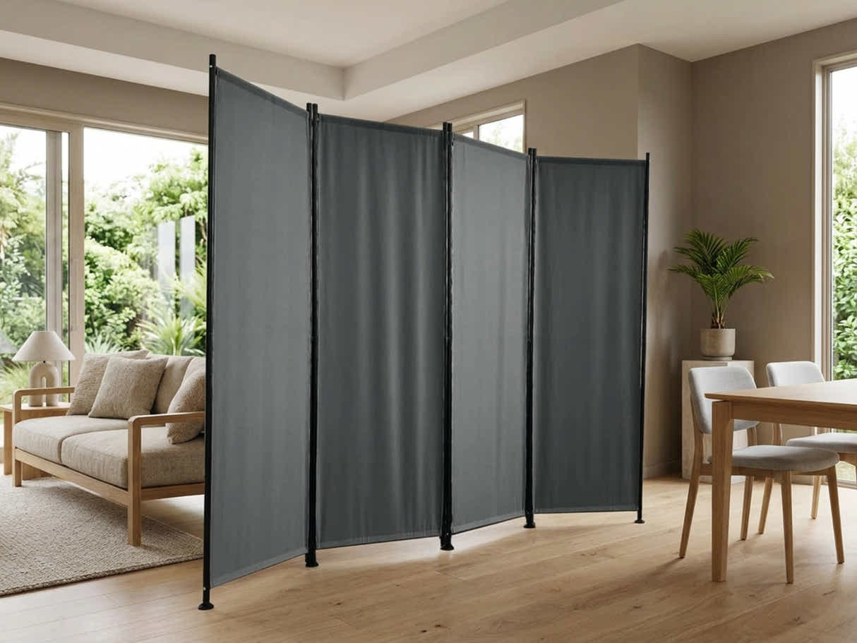 Fabric Room Divider 220x170cm - Grey