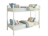 Easy Fix Metal Bunk Bed - White & Mattress Bon10 Single x2