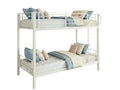 Easy Fix Metal Bunk Bed - White & Mattress Bon15 Single x2