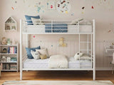 Easy Fix Metal Bunk Bed - White & Mattress Bon15 Single x2