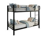 Easy Fix Metal Bunk Bed - Black & Mattress Bon10 Single x2