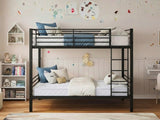 Easy Fix Metal Bunk Bed - Black & Mattress Bon10 Single x2