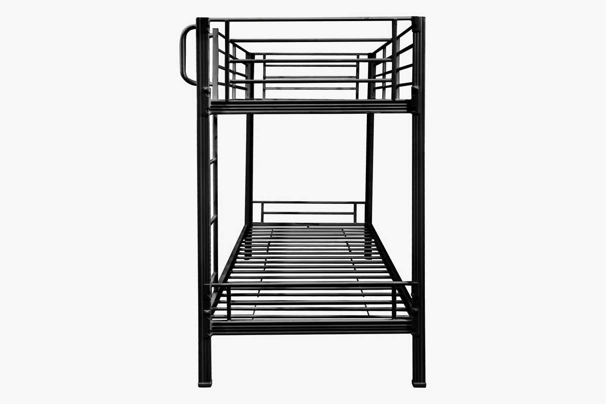 Easy Fix Metal Bunk Bed - Black & Mattress Bon10 Single x2