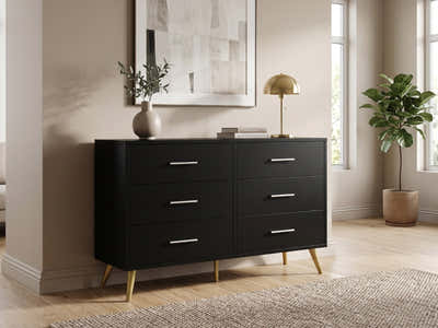 6-Drawer Cabinet - Black